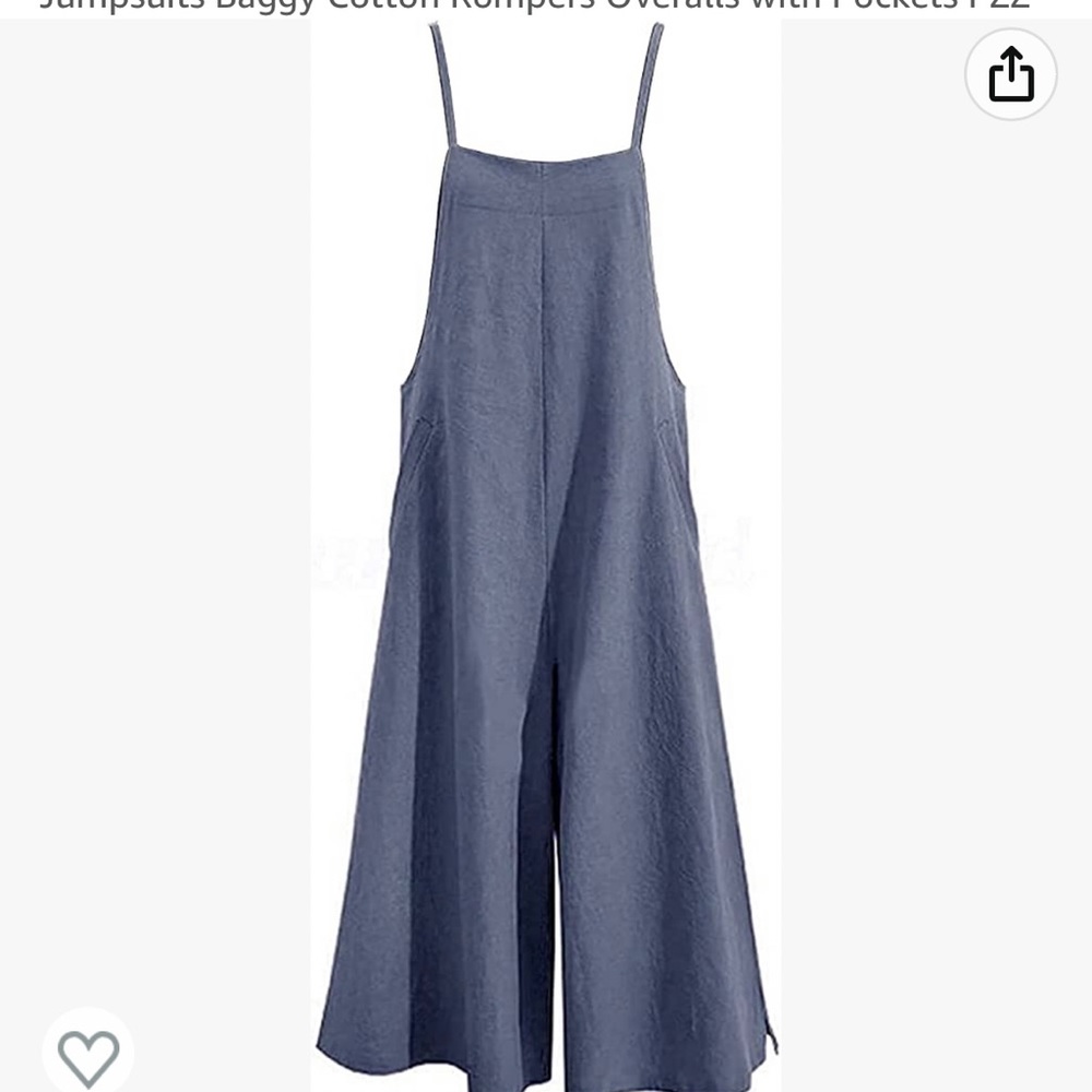 Casual Loose Fit Blue Jumpsuit